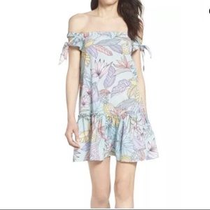 A by Amanda Elastic Off Shoulder Dress Ruffles L